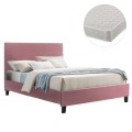 BED WITH MATTRESS BECCA FK21283.05 DUSTY PINK VELVET--FOR MATTRESS 150x200cm BED WITH MATTRESS BECCA FK21283.05 DUSTY PINK VELVET--FOR MATTRESS 150x200cm
