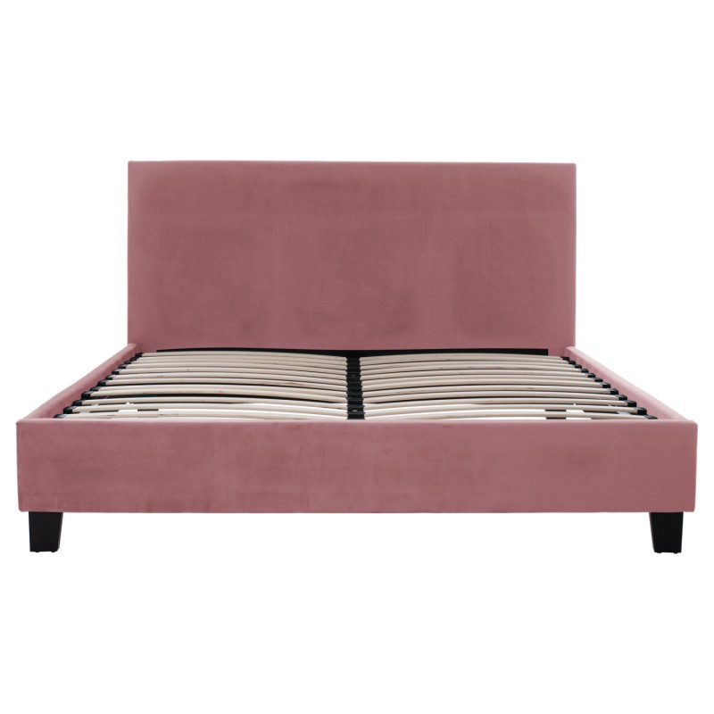 BED WITH MATTRESS BECCA FK21283.05 DUSTY PINK VELVET--FOR MATTRESS 150x200cm BED WITH MATTRESS BECCA FK21283.05 DUSTY PINK VELVET--FOR MATTRESS 150x200cm