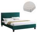 BED WITH MATTRESS BECCA FK21283.06 CYPRESS GREEN VELVET--FOR MATTRESS 150x200cm BED WITH MATTRESS BECCA FK21283.06 CYPRESS GREEN VELVET--FOR MATTRESS 150x200cm