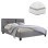 BED WITH MATTRESS BILLIE FK21284.03 GREY FABRIC--FOR MATTRESS 160x200cm