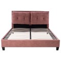 BED WITH MATTRESS BILLIE FK21284.05 DUSTY PINK VELVET--FOR MATTRESS 160x200cm BED WITH MATTRESS BILLIE FK21284.05 DUSTY PINK VELVET--FOR MATTRESS 160x200cm