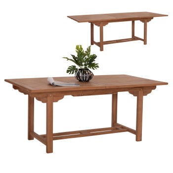 DINING TABLE EXTENDABLE CRANDER FK6376 TEAK WOOD IN NATURAL COLOR 180-240x100x76Hcm.