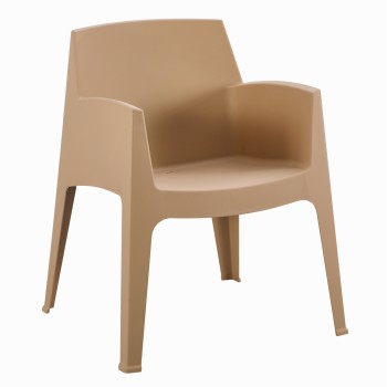 POLYPROPYLENE ARMCHAIR SLEEK FK6370.03 CAPPUCCINO 68x63x82.5Hcm.