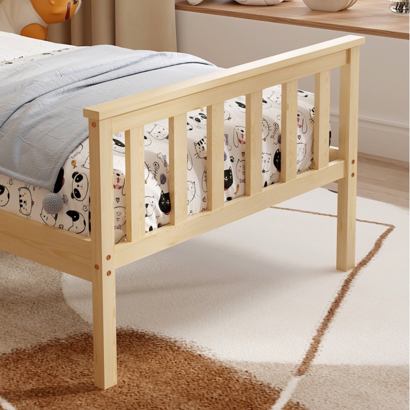 BED WITH MATTRESS GIMLY FK21300 PINE WOOD IN NATURAL COLOR FOR MATTRESS 90x190cm BED WITH MATTRESS GIMLY FK21300 PINE WOOD IN NATURAL COLOR FOR MATTRESS 90x190cm