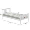 BED WITH MATTRESS GIMLY FK21300.01 PINE WOOD IN WHITE COLOR FOR MATTRESS 90x190cm BED WITH MATTRESS GIMLY FK21300.01 PINE WOOD IN WHITE COLOR FOR MATTRESS 90x190cm