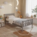 BED WITH MATTRESS GIMLY FK21300.02 PINE WOOD IN GREY COLOR FOR MATTRESS 90x190cm BED WITH MATTRESS GIMLY FK21300.02 PINE WOOD IN GREY COLOR FOR MATTRESS 90x190cm