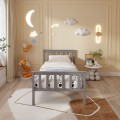 BED WITH MATTRESS GIMLY FK21300.02 PINE WOOD IN GREY COLOR FOR MATTRESS 90x190cm BED WITH MATTRESS GIMLY FK21300.02 PINE WOOD IN GREY COLOR FOR MATTRESS 90x190cm