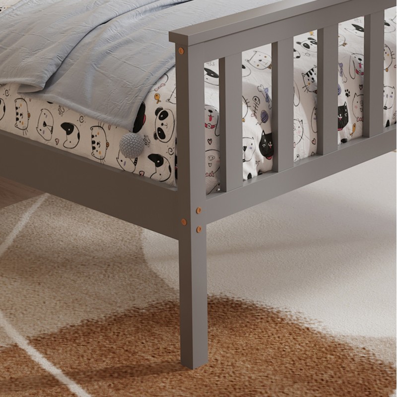 BED WITH MATTRESS GIMLY FK21300.02 PINE WOOD IN GREY COLOR FOR MATTRESS 90x190cm BED WITH MATTRESS GIMLY FK21300.02 PINE WOOD IN GREY COLOR FOR MATTRESS 90x190cm