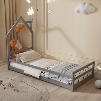 BED WITH MATTRESS HOUSER FK21301.01 PINE WOOD IN GREY COLOR--MATTRESS 90x190cm BED WITH MATTRESS HOUSER FK21301.01 PINE WOOD IN GREY COLOR--MATTRESS 90x190cm