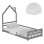 BED WITH MATTRESS HOUSER FK21301.01 PINE WOOD IN GREY COLOR--MATTRESS 90x190cm