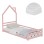 BED WITH MATTRESS HOUSER FK21301.02 PINE WOOD IN PINK COLOR--MATTRESS 90x190cm