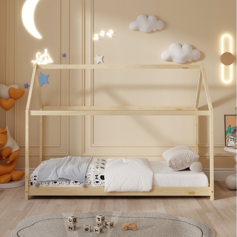 BED WITH MATTRESS PEPE FK21302 PINE WOOD IN NATURAL WOOD COLOR--MATTRESS 90x190cm BED WITH MATTRESS PEPE FK21302 PINE WOOD IN NATURAL WOOD COLOR--MATTRESS 90x190cm
