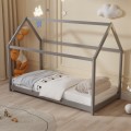 BED WITH MATTRESS PEPE FK21302.02 PINE WOOD IN GREY COLOR--MATTRESS 90x190cm