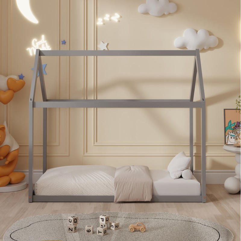 BED WITH MATTRESS PEPE FK21303.02 PINE WOOD IN GREY COLOR--MATTRESS 70x140cm BED WITH MATTRESS PEPE FK21303.02 PINE WOOD IN GREY COLOR--MATTRESS 70x140cm