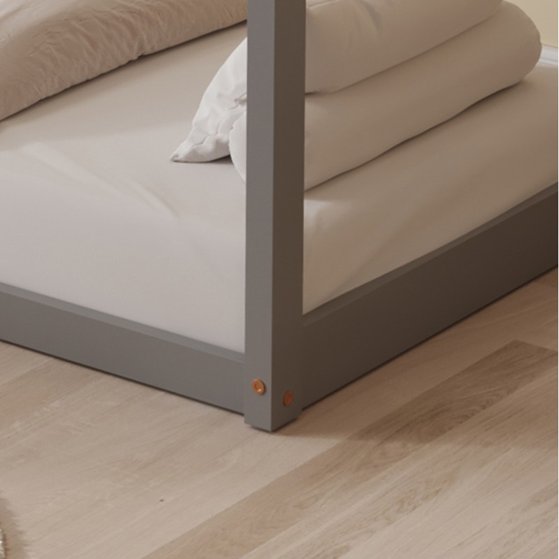 BED WITH MATTRESS PEPE FK21303.02 PINE WOOD IN GREY COLOR--MATTRESS 70x140cm BED WITH MATTRESS PEPE FK21303.02 PINE WOOD IN GREY COLOR--MATTRESS 70x140cm