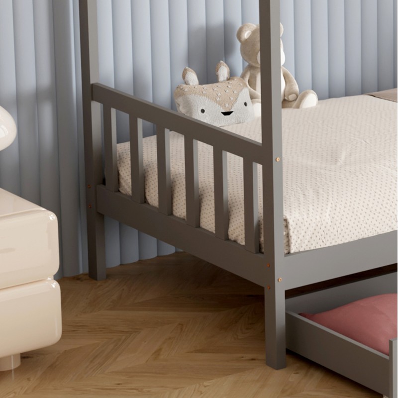 BED WITH MATTRESS KLARICE FK21305.02 PINE WOOD IN GREY COLOR--MATTRESS 90x190cm BED WITH MATTRESS KLARICE FK21305.02 PINE WOOD IN GREY COLOR--MATTRESS 90x190cm