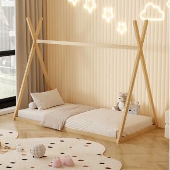 BED WITH MATTRESS MUNK FK21306 PINE WOOD IN NATURAL WOOD COLOR--MATTRESS 90x190cm BED WITH MATTRESS MUNK FK21306 PINE WOOD IN NATURAL WOOD COLOR--MATTRESS 90x190cm