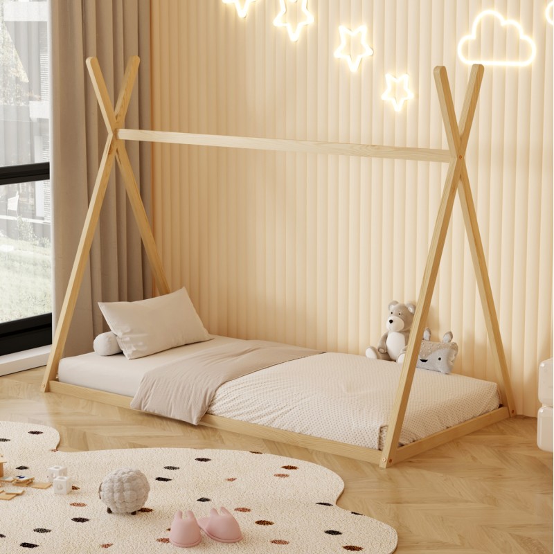 BED WITH MATTRESS MUNK FK21306 PINE WOOD IN NATURAL WOOD COLOR--MATTRESS 90x190cm BED WITH MATTRESS MUNK FK21306 PINE WOOD IN NATURAL WOOD COLOR--MATTRESS 90x190cm