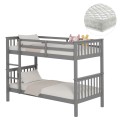 BUNK BED WITH 2 MATTRESSES LANTAI FK21307.02 PINE WOOD IN GREY--FOR MATTRESSES 90x190cm BUNK BED WITH 2 MATTRESSES LANTAI FK21307.02 PINE WOOD IN GREY--FOR MATTRESSES 90x190cm