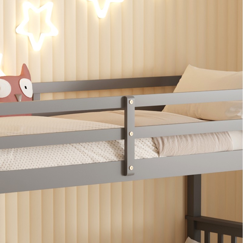 BUNK BED WITH 2 MATTRESSES LANTAI FK21307.02 PINE WOOD IN GREY--FOR MATTRESSES 90x190cm BUNK BED WITH 2 MATTRESSES LANTAI FK21307.02 PINE WOOD IN GREY--FOR MATTRESSES 90x190cm