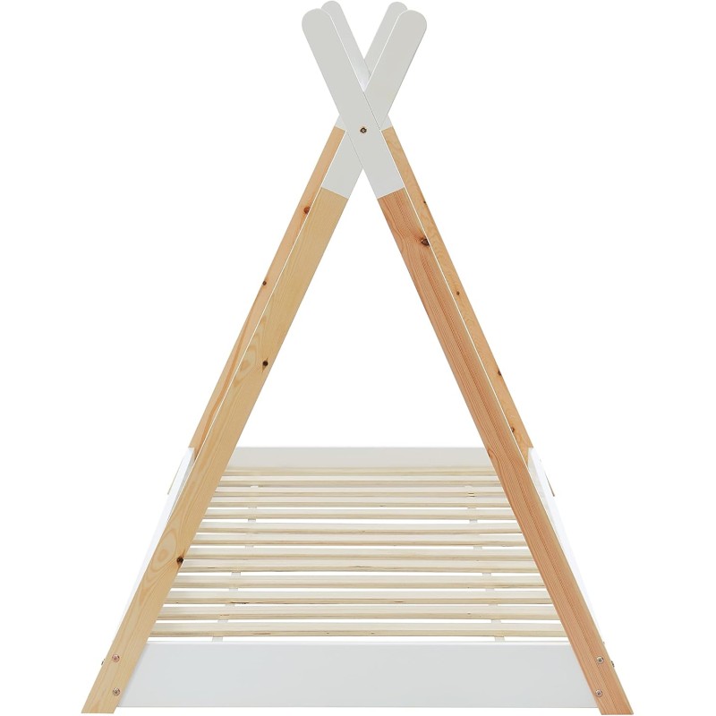 BED WITH MATTRESS MUNK FK21308 PINE WOOD IN NATURAL & WHITE--MATTRESS 90x190cm BED WITH MATTRESS MUNK FK21308 PINE WOOD IN NATURAL & WHITE--MATTRESS 90x190cm