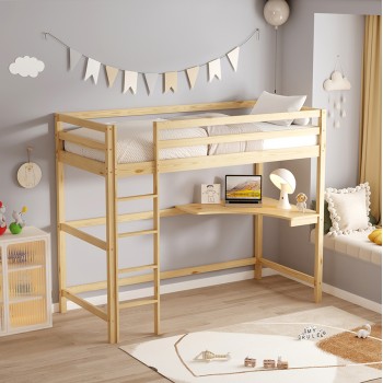 BUNK BED WITH DESK AKRON FK21311 PINE WOOD IN NATURAL COLOR--WITH MATTRESS 90x190cm BUNK BED WITH DESK AKRON FK21311 PINE WOOD IN NATURAL COLOR--WITH MATTRESS 90x190cm