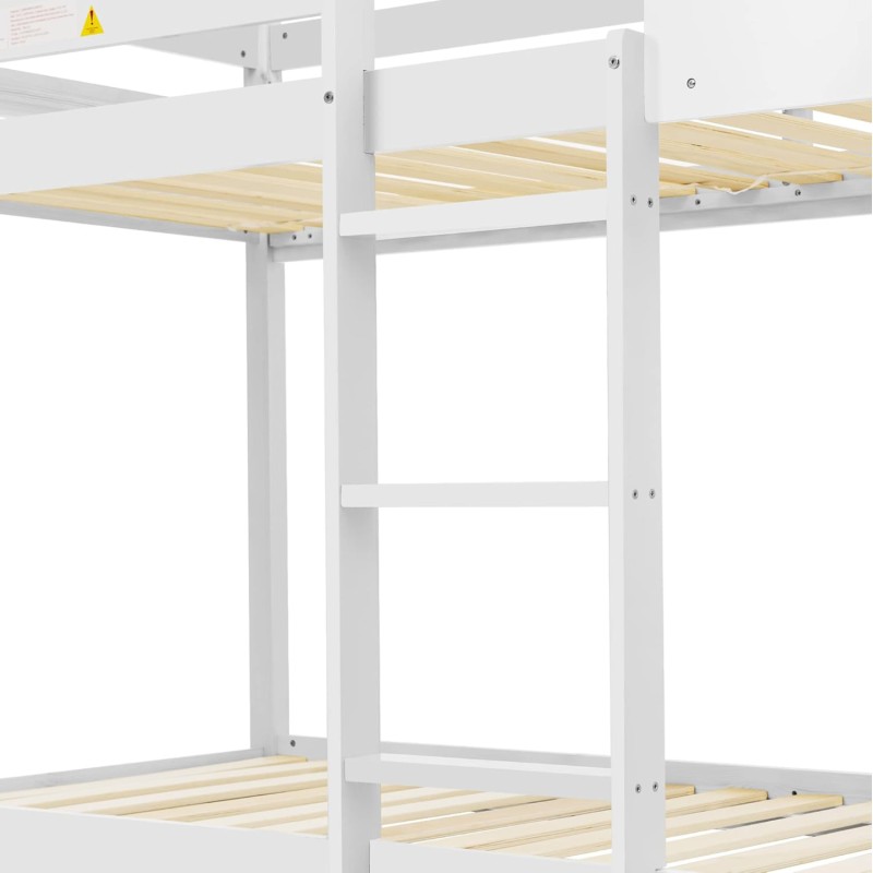 BUNK BED WITH 2 MATTRESSES HOOD FK21314.01 PINE WOOD IN WHITE--FOR MATTRESSES 90x190cm BUNK BED WITH 2 MATTRESSES HOOD FK21314.01 PINE WOOD IN WHITE--FOR MATTRESSES 90x190cm