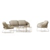 OUTDOOR LOUNGE SET 5PCS VERMONT FK6504.02 METAL-ROPE-GLASS--BEIGE COLOR