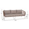 OUTDOOR LOUNGE SET 5PCS MEMFIS FK6470.03 ALUMINUM-ROPE-CERAMIC TOP--WHITE