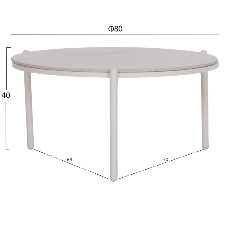 OUTDOOR LOUNGE SET 5PCS MEMFIS FK6470.03 ALUMINUM-ROPE-CERAMIC TOP--WHITE