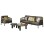 OUTDOOR LOUNGE SET 5PCS STREAM FK6426.07 ALUMINUM IN GREEN-DARK GREY STRAP ROPE & OLEFIN FABRIC