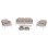 OUTDOOR LOUNGE SET 5PCS DRISCOLL FK6473.02 IVORY WHITE ALUMINUM--BEIGE ROPE & OLEFIN FABRIC