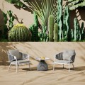 LOUNGE ALUMINUM CHAIR XANTION FK6471.02 WITH ROPE & CUSHIONS--WHITE 71.5x77x78Hcm. LOUNGE ALUMINUM CHAIR XANTION FK6471.02 WITH ROPE & CUSHIONS--WHITE 71.5x77x78Hcm.