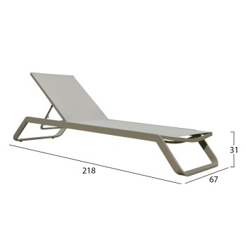SUNLOUNGER MARIMAR FK6562.03 ALUMINUM FRAME IN TAUPE & TEXTILENE IN BEIGE 220x67.5x31.5Hcm SUNLOUNGER MARIMAR FK6562.03 ALUMINUM FRAME IN TAUPE & TEXTILENE IN BEIGE 220x67.5x31.5Hcm