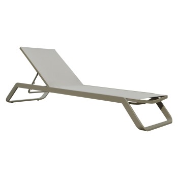 SUNLOUNGER MARIMAR FK6562.03 ALUMINUM FRAME IN TAUPE & TEXTILENE IN BEIGE 220x67.5x31.5Hcm
