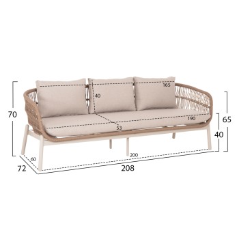 OUTDOOR LOUNGE SET 5PCS MEMFIS FK6470.02 ALUMINUM-ROPE-CERAMIC TOP--APRICOT OUTDOOR LOUNGE SET 5PCS MEMFIS FK6470.02 ALUMINUM-ROPE-CERAMIC TOP--APRICOT