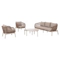 OUTDOOR LOUNGE SET 5PCS MEMFIS FK6470.02 ALUMINUM-ROPE-CERAMIC TOP--APRICOT OUTDOOR LOUNGE SET 5PCS MEMFIS FK6470.02 ALUMINUM-ROPE-CERAMIC TOP--APRICOT