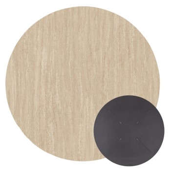 HPL TABLETOP FK5842.35 ROUND IN TRAVERTINE STONE Φ70cm.
