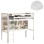 BUNK BED WITH DESK LIBRO FK21317 PINE WOOD IN WHITE--WITH MATTRESS 90x190cm