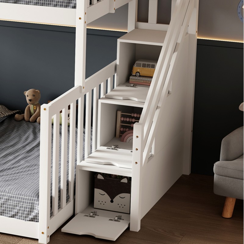 BUNK BED BEAMER FK21320 PINE WOOD IN WHITE--FOR MATTRESSES 90 & 140x190cm. BUNK BED BEAMER FK21320 PINE WOOD IN WHITE--FOR MATTRESSES 90 & 140x190cm.