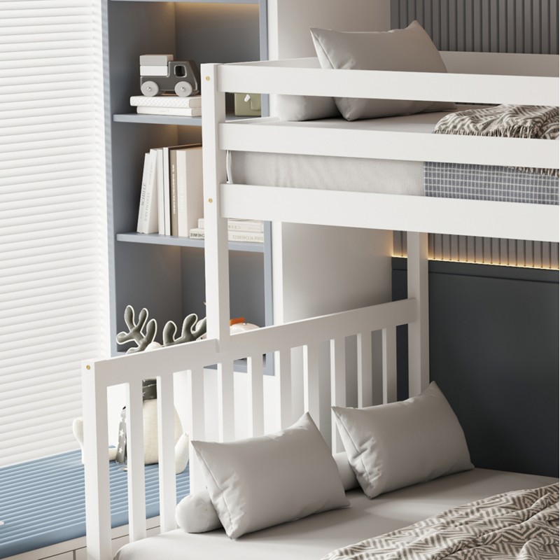 BUNK BED BEAMER FK21320 PINE WOOD IN WHITE--FOR MATTRESSES 90 & 140x190cm. BUNK BED BEAMER FK21320 PINE WOOD IN WHITE--FOR MATTRESSES 90 & 140x190cm.