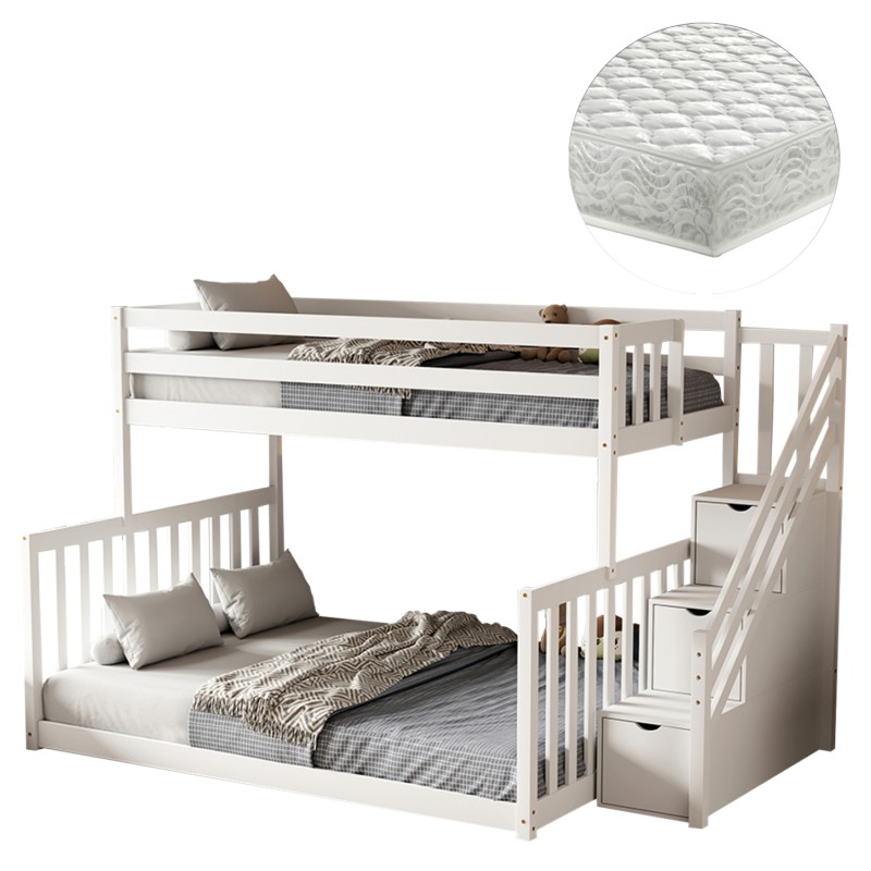 BUNK BED BEAMER FK21320 PINE WOOD IN WHITE--FOR MATTRESSES 90 & 140x190cm. BUNK BED BEAMER FK21320 PINE WOOD IN WHITE--FOR MATTRESSES 90 & 140x190cm.