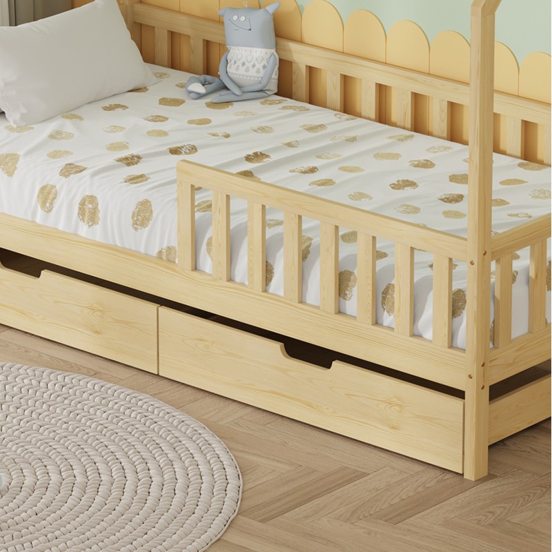 BED WITH DRAWERS PHYLLIS FK21324 PINE WOOD IN NATURAL WOOD COLOR--WITH MATTRESS 90x190cm BED WITH DRAWERS PHYLLIS FK21324 PINE WOOD IN NATURAL WOOD COLOR--WITH MATTRESS 90x190cm