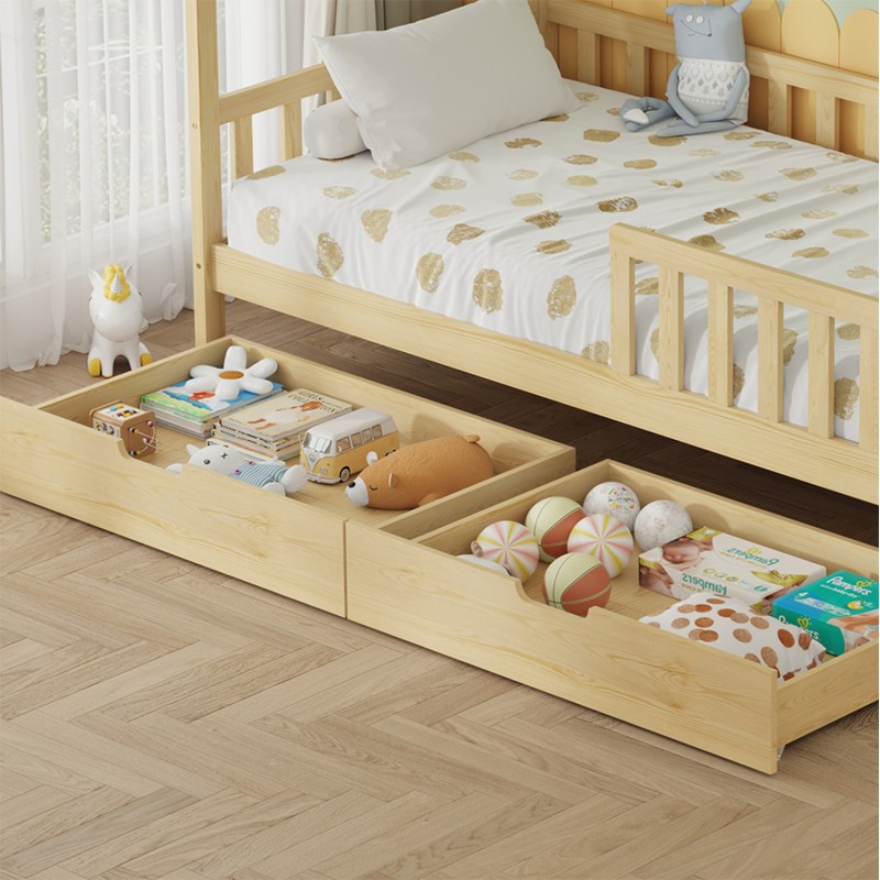 BED WITH DRAWERS PHYLLIS FK21324 PINE WOOD IN NATURAL WOOD COLOR--WITH MATTRESS 90x190cm BED WITH DRAWERS PHYLLIS FK21324 PINE WOOD IN NATURAL WOOD COLOR--WITH MATTRESS 90x190cm