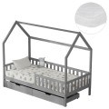 BED WITH DRAWERS PHYLLIS FK21324.02 PINE WOOD IN GREY--WITH MATTRESS 90x190cm BED WITH DRAWERS PHYLLIS FK21324.02 PINE WOOD IN GREY--WITH MATTRESS 90x190cm