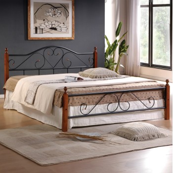 DOUBLE BED WITH MATTRESS CANDY ΗΜ21327 METAL & WOOD IN DIRTY OAK--MATTRESS 150x200cm DOUBLE BED WITH MATTRESS CANDY ΗΜ21327 METAL & WOOD IN DIRTY OAK--MATTRESS 150x200cm