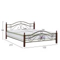 DOUBLE BED WITH MATTRESS CELINA FK21328 METAL & WOOD IN DIRTY OAK--MATTRESS 150x200cm