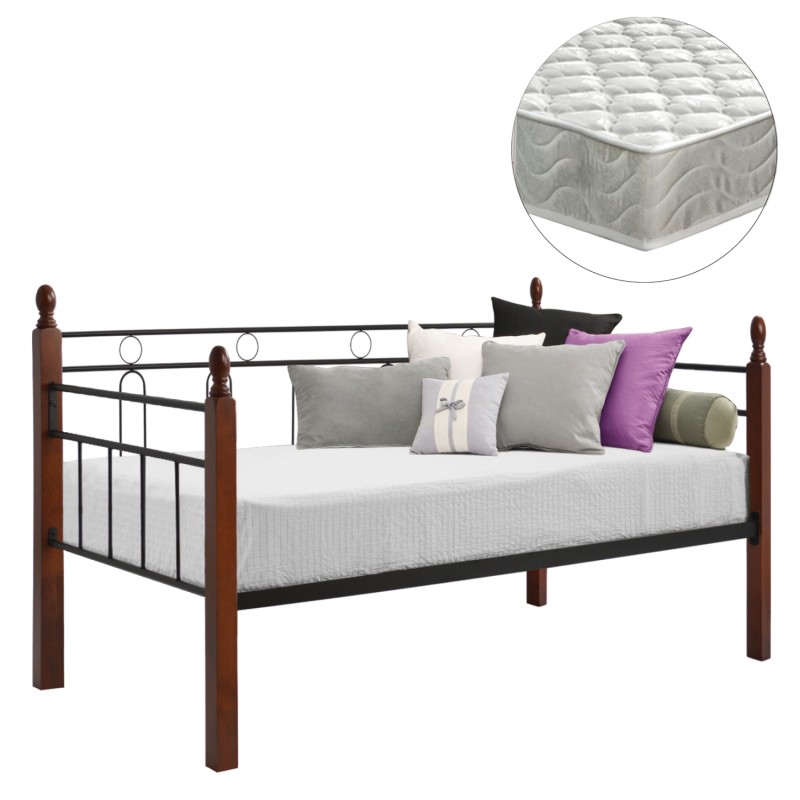 SOFABED WITH MATTRESS REVEN FK21329 METAL & WOOD IN DIRTY OAK--MATTRESS 90x190cm. SOFABED WITH MATTRESS REVEN FK21329 METAL & WOOD IN DIRTY OAK--MATTRESS 90x190cm.