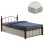 BED WITH MATTRESS MAKAI FK21330 METAL & WOOD IN WALNUT--MATTRESS 90x190cm