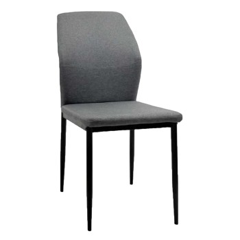 DINING CHAIR DIAZ FK18346.01 GREY FABRIC-METAL LEGS IN BLACK 41,5x52x87Hcm.